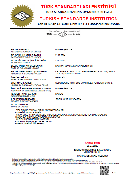 Стандарт TSE EN 16297-1 Biral